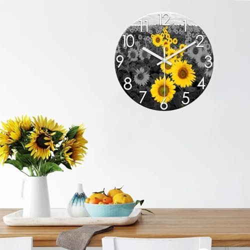 XFM Large Sunflower Kitchen Wall Clock 16 Inch Silent - Image 2