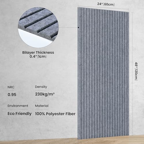 TO-TH Soundproofing Panels High-Density Acoustic Panel 10Pack, African Gray - Image 2