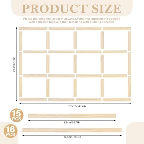 Paulownia Wood Wall Panel Board Batten Panel Kit 12.14 ft x 8 ft - Image 2