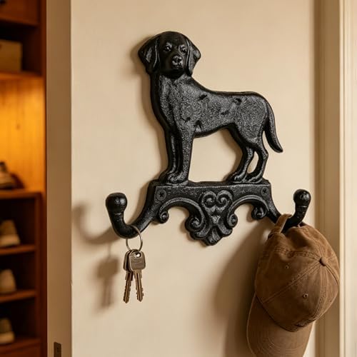 Earl Diamond Heavy Duty Cast Iron Vintage Dog Wall Hooks, Wall Mount 2 Pack - Image 4