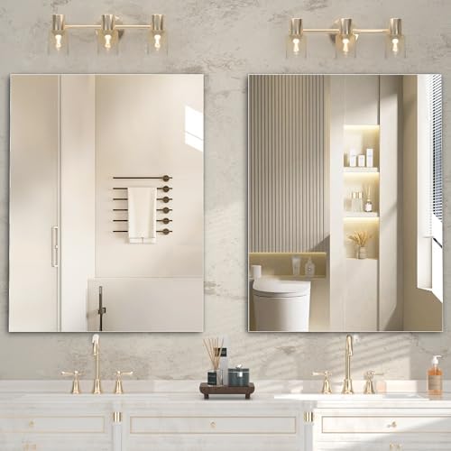 Hasipu 2-Pack 32" x 24" Frameless Wall Mounted Gym Mirrors - Image 3
