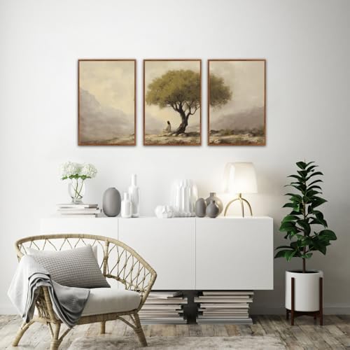 HLNIUC Jesus Sitting Under Olive Tree Canvas Wall Art, Religious Christian Wall - Image 6