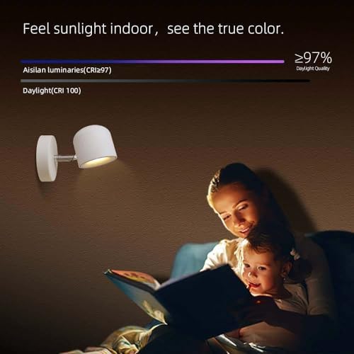 Aisilan White 7W Modern Dimmable Adjustable Wall Sconce Fixture LED COB Wall - Image 5