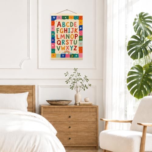 madalo Colorful ABC Alphabet Wall Art Poster Hanger Frame 12x16 - Image 4