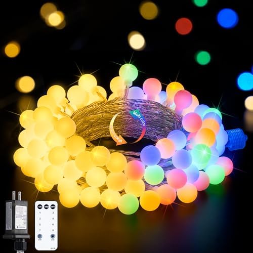 JMEXSUSS Globe String Lights Indoor Color Changing Christmas Lights Plug in by JMEXSUSS