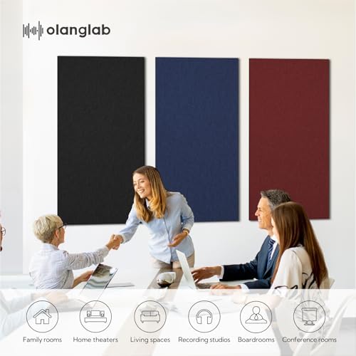 Olanglab Acoustic Panels 2 Pack, Fabric Wrapped Sound Proof Foam Panels - Image 4
