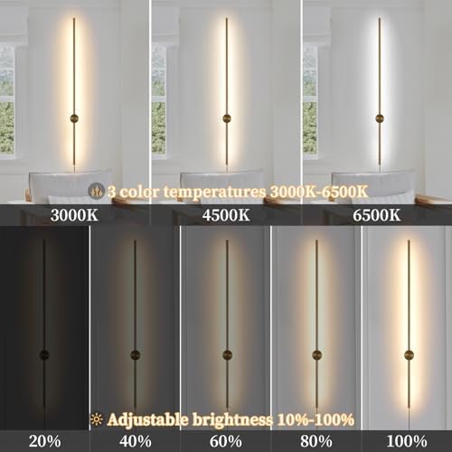 KELUOLY Dimmable Plug in Wall Sconce Set of 2, Adjustable Color Temperature - Image 3