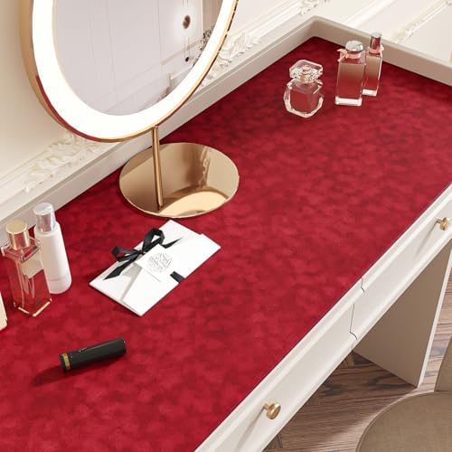 Red Self Adhesive Mottled Velvet Flock Contact Paper Liner 15.7"x118" Soft Felt - Image 5