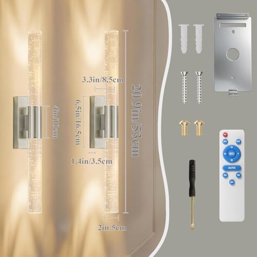 camuucci Battery Operated Wall Sconces Set of 2, Rechargeable Wall Lights - Image 4