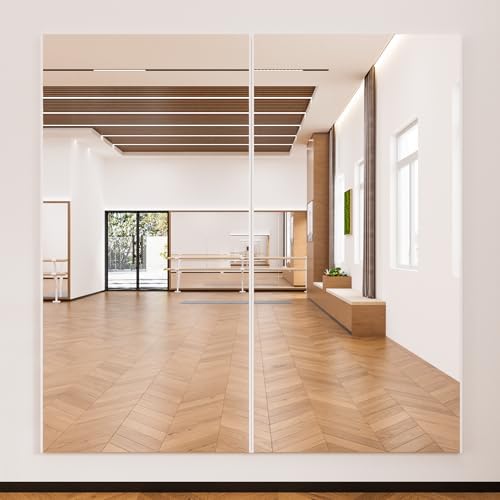 brisafe 2pcs Peel and Stick No-Drill Wall NanoMirror, 24 x 55 in - Image 2