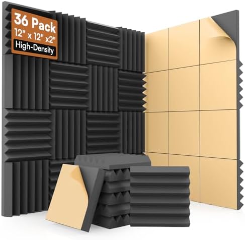SD SODOCT 36 Pack Wedge Acoustic Foam Panels, Self-Adhesive Sound Proof Foam by SODOCT