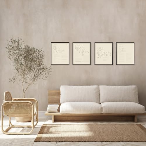 Locomiss Beige Christian Wall Art Decor, Modern Bible Verse Prints Posters - Image 4