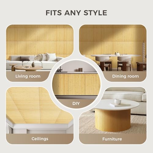 OUZUGIE 1 Pack 96x24 Inch Natural Bamboo Wall Panel - Image 4