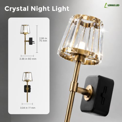 L LOHAS LED Night Lights Plug into Wall, Crystal Acrylic Decor Night Light - Image 3