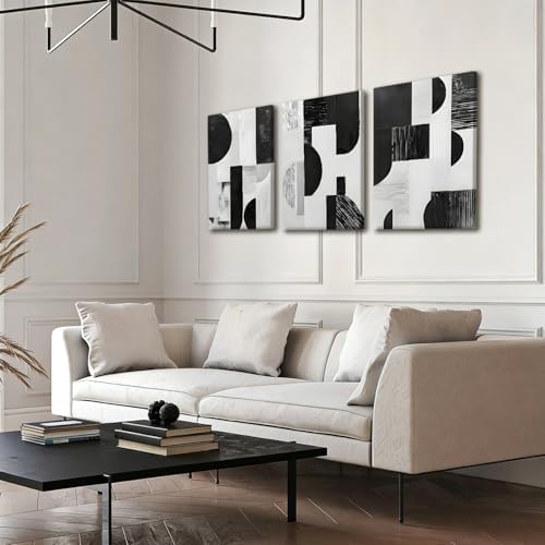 LYYGLYY 3Pcs Framed Black and White Canvas Wall Art 12x16 Inches - Image 7