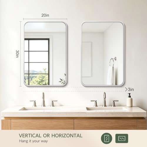 Bathroom Vanity Mirror for Wall, 30”x20”-2pcs Mirror for Over Sink - Image 2