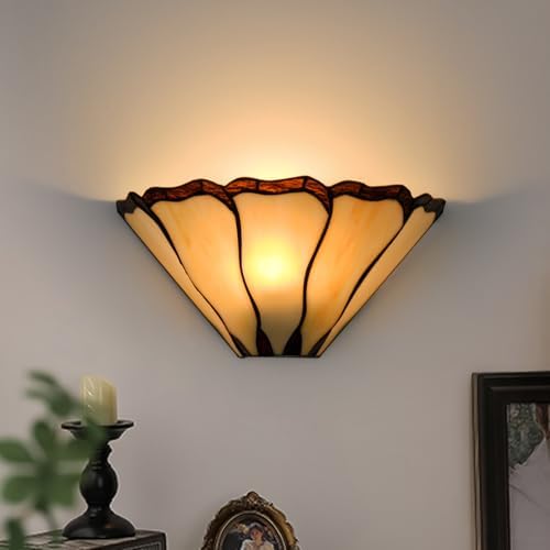 DEYNITE Tiffany Wall Sconce 1-Light Stained Glass Wall Light Fixture - Image 2