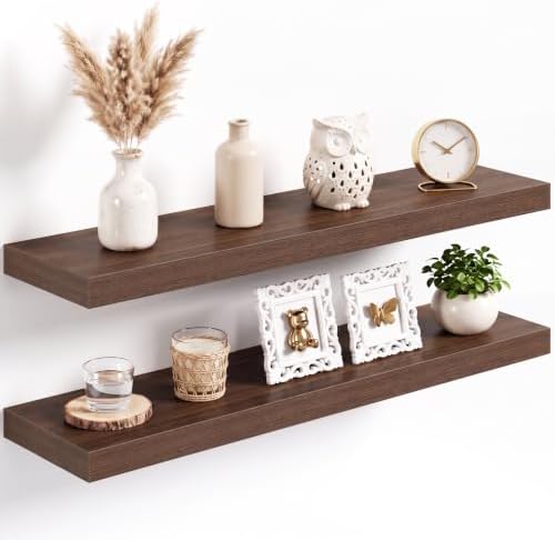 Acovy 32x8in Floating Shelves 2 Pack, Wall Mount Display Shelf by Acovy