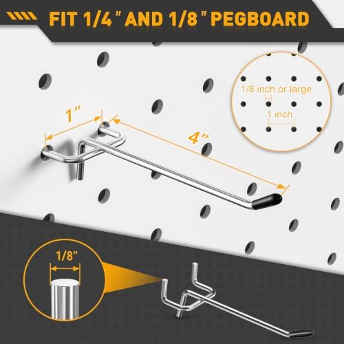 50 Pack 4 Inch Pegboard Hooks, Peg Board Organizer Accessories - Image 2