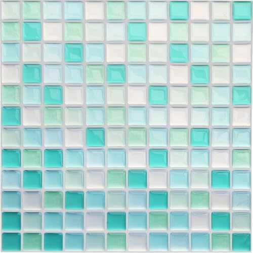 Yoillione 3D Mosaic Tile Sticker Removable Wallpaper Tile Red, 3D Self Adhesive by Yoillione