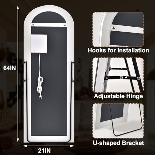 GLSLAND Arched LED Mirror Full Length Standing - Image 7