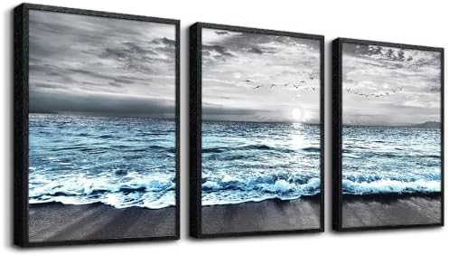 Black Framed Canvas Wall Art For Living Room & Bedroom Decor by DZRWUBHS