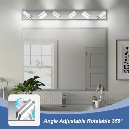 Modern LED Stainless Steel Chrome Acrylic Bathroom Lights Fixtures 6-Light - Image 3