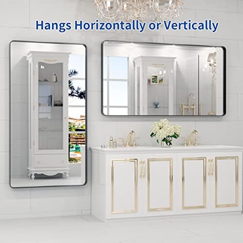 WEER Black Bathroom Vanity Mirror 55X30 Inch - Image 5