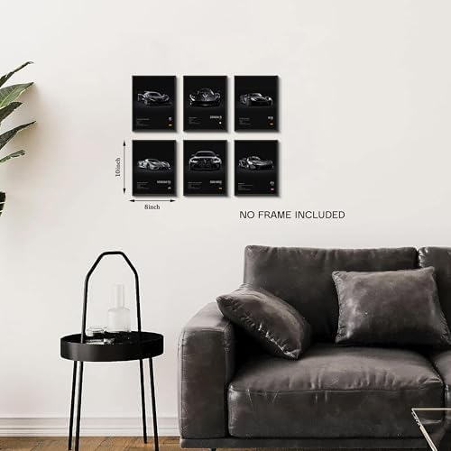 HTTART Car Posters Set of 6, Vintage Car Wall Art, Supercar Aesthetic Prints - Image 3
