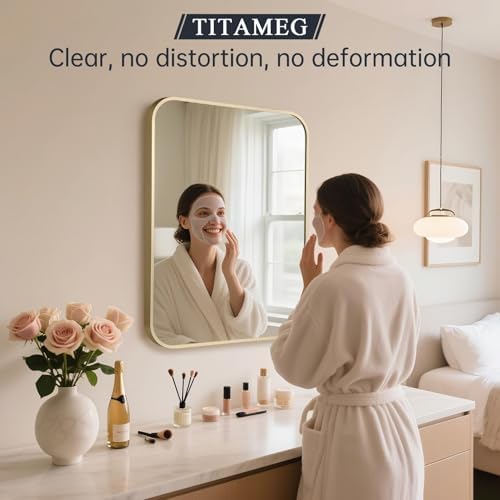 Matte Gold Bathroom Vanity Mirror - Image 2