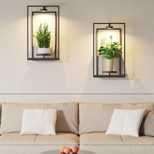 Starxing Wall Plant Shelf with Grow Lights, Remote Control Indoor Plant Holder - Image 2