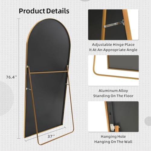 LFT HUIMEI2Y 76.4"x37" Arch Full Length Mirror - Image 3