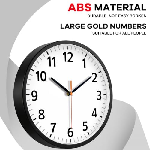 10" Modern Silent Wall Clock, Wall Clocks Battery Operated - Image 7