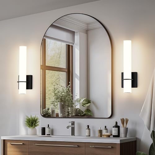 Hardwired Black Wall Sconces Set of 2, Modern Bathroom Sconce - Image 6