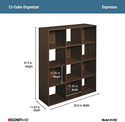 ClosetMaid Cubeicals 12 Cube Storage Shelf Organizer Bookshelf, Vertical or - Image 3