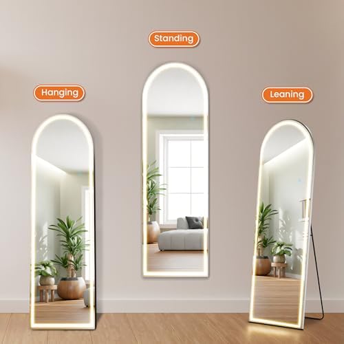 Sweetcrispy Arched LED Full Length Floor Mirror - Image 5