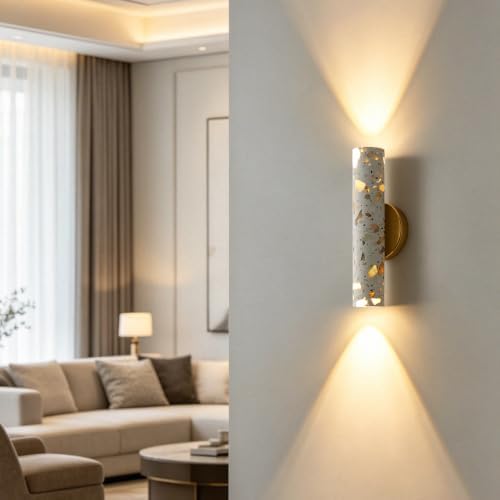 Terrazzo Wall Sconce, 12.6 Inch Up Down Wall Light, E26 Hardwired Indoor Wall - Image 2