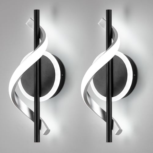 EIDISUNY Wall Sconces Sets of 2, 12W LED Wall Mount Lights, Modern Spiral Wall by BuyNow%EF%BC%81