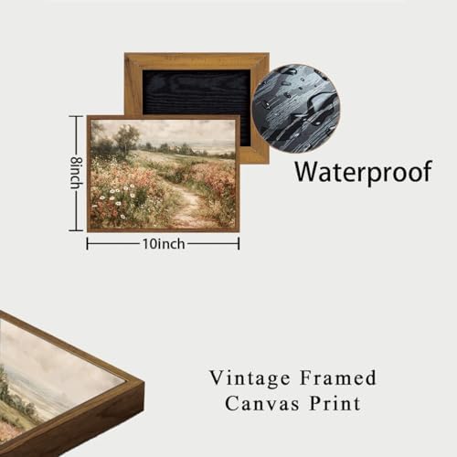 OIQArtOIQ Framed Vintage Wall Art Country Wildflower Canvas Art Paintings - Image 4