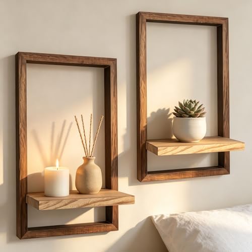 Vineland Rustic Wooden Wall Shelves - Image 2