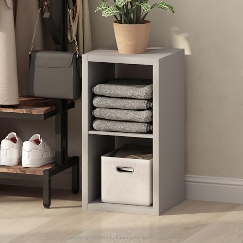 Furinno Cubic Extra Thick 2-Cube Closet Organizers and Storage, Light Grey by Furinno-FitsYourSpaceFitsYourBudget