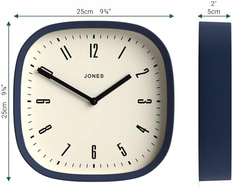 JONES CLOCKS® Marvel wall Clock | Modern Retro Rounded Square Clock | 10" | - Image 4