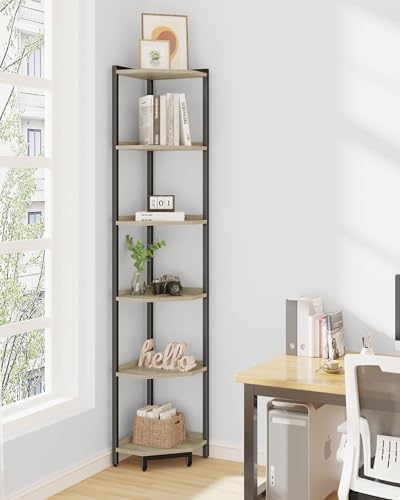Hzuaneri Corner Shelf Stand 6-Tier Corner Bookshelf Storage Standing Shelf - Image 6