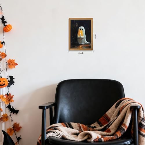 Framed Vintage Halloween Ghost Wall Art - Image 3