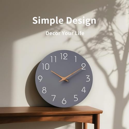 Mosewa Wall Clock Silent Non-Ticking Battery Operated 10" Modern - Image 2
