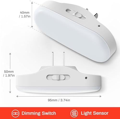 DORESshop Red Night Light, Auto On/Off, 0-100 LM Adjustable Brightness - Image 2