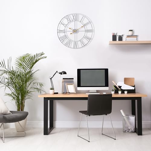 Sorbus Big Wall Clock, Roman Numeral Decor, Battery Operated - Image 5