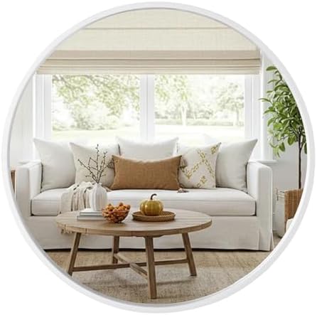 WallBeyond Round Wood Mirror 32 inch Circle Wall Mirror by WallBeyond