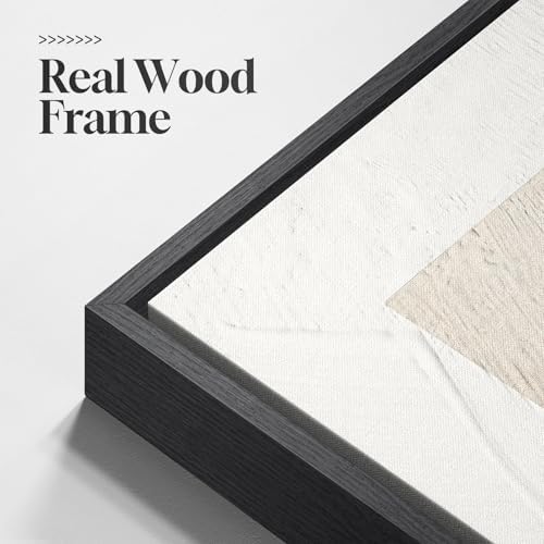 Large Framed Modern Neutral Abstract Wall Art, Total 60x30 In - Image 5