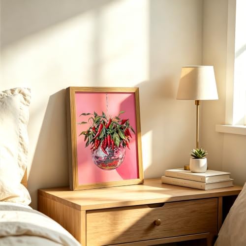 Funny Framed Wall Art Chili Disco Ball Funky Kitchen Print Wall Decor - Image 3